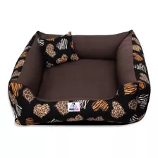 Cama Caminha Pet Para Cachorro E Gato - Tamanho M 60x60 Cor Coração Safari