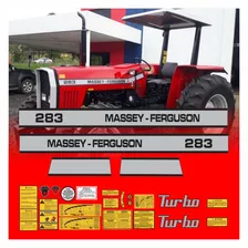 Kit Etiquetas Adesivos Trator Massey Ferguson 283 Mf283 Cor Prata
