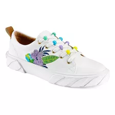 Tenis Tipo Choclo Con Flores Y Colores Dama Mundo Terra