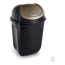 Tarro De Residuos Papelera Basurero Tapa Vaivén 19,5 Lts Color Negro