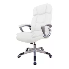 Silla De Escritorio Desillas Optimus Ergonómica Blanca Con Tapizado De Cuero Sintético