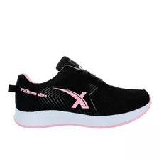 Lady One Tenis Sneakers Correr Confort Textil Negro 80781