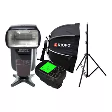 Kit Flash Triopo 982iii Emisor Ttl G1 Pie Octo Soft Box 90cm