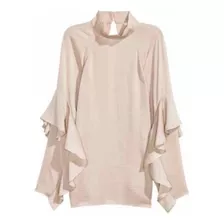 Blusa Manga Larga Con Detalle De Vuelos Nueva