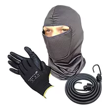 Kit Pasamontaña Motorizado Balaclava + Pulpos 2mt + Guante