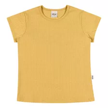 Blusa Infantil Feminina Lisa Em Malha Canelada 4 Ao 8 Elian