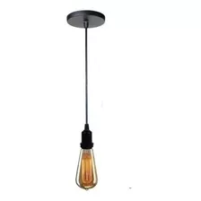 Pendente Line Led Retro+lampada Led-vintage Cabo Pp Preto