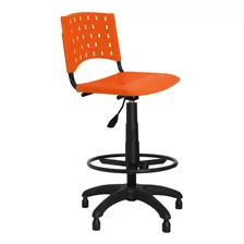 Cadeira Caixa Giratória Plástica Laranja - Ultra Móveis