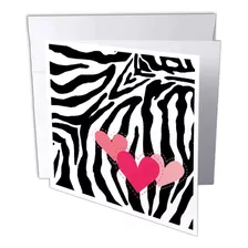 3drose Greeting Cards, 6 X 6 Inches, Pack Of 6, Pink Hearts