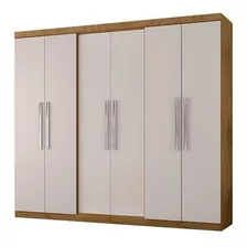 Guarda Roupa Casal 6 Portas 4 Gavetas Araplac Torino 238cm Cor Freijo/baunilha