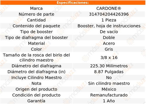 (1) Booster Frenos Mazda B3000 94 Reman Foto 5