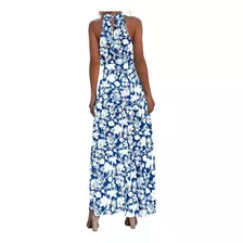 Maxi Vestido Dama Estampado De Fiesta Paya Casual Halter