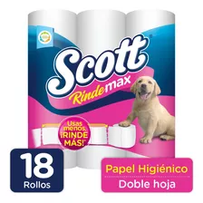 Papel Higiénico Scott Rindemax Doble Hoja 18 Rollos