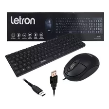 Teclado E Mouse Barato Basico Com Fio Usb Qualidade Letron