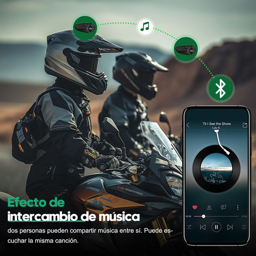 Intercomunicador Ejeas Q8 Audifonos Para Casco Moto Ip67 2pc Foto 3