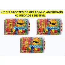 Kit C/3 Pcts De Geladinho Americano Buschle - 40 Unids X55ml