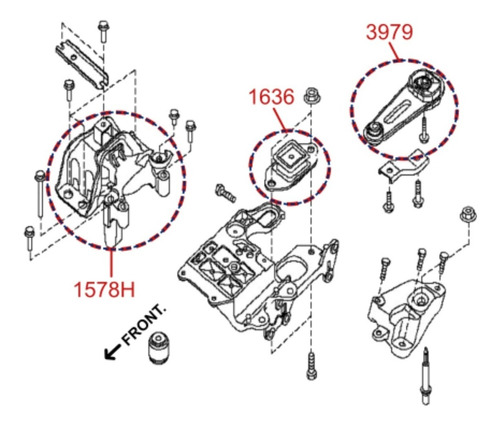 Kit Soportes Nissan Sentra 2.0 2007 2008 2009 2010 2011 2012 Foto 6