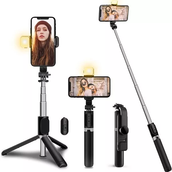 Palo Selfie Bluetooth Recargable 104 Cm 3 Tonos Luz Dimmer 