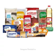 Kit C/ 2 Cesta Básica Completa Alimentos Essenciais 16 Itens