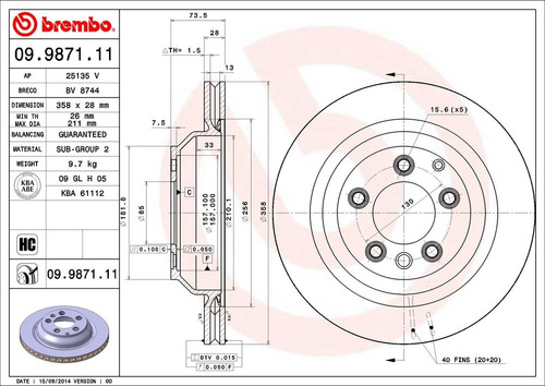 Disco Brembo Audi Q7 4.2 Fsi Quattro 2007-2009 Trasero Pza Foto 2