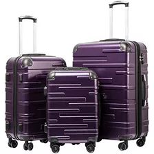 Maleta De Equipaje Con 4 Ruedas Paquete 3 Pieza Color Morado