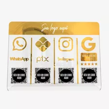 Placa Código Qr Instagram Pix Whatsapp Google Meu Negócio