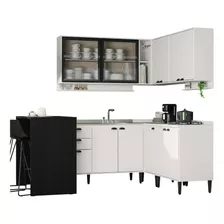 Armário De Cozinha Completa Balcão Lótus Hub Carraro Branco