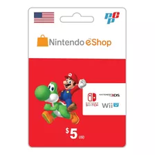 Tarjeta 5 Dólares Prepago Estados Unidos Nintendo Switch 