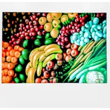 Pintura Canvas Comedor Decoración Óleo Fruta Verdura Grande 
