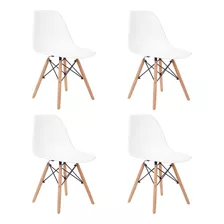Cadeira De Jantar Garden Life Eames Estrutura De Cor Branco 4 Unidades
