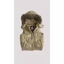 Campera Chaleco Gap Puffer Camel C/capucha Desmontable Piel