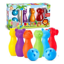 Jogo De Boliche De Bichos Brinquedo Infantil 8 Peças Roma