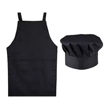 Combo Delantal + Gorro Tipo Hongo Chef Cocinero Todo Uso