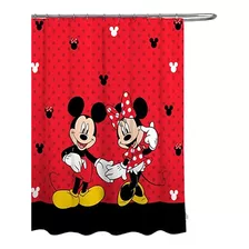 Cortina De Baño De Tela Mickey Y Minnie De 178 X 183 Cms