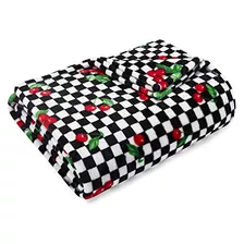 Betsey Johnson Cherry Checker Throw, 50x70, Rojo