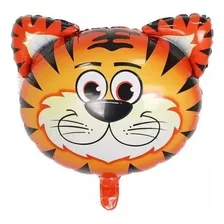 10 Balão Tigre Safari Metalizado 30cm Decoração Centro Mesa