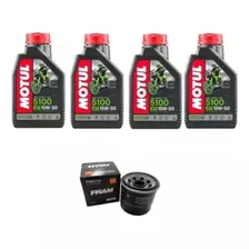 4 Motul 5100 4t 15w50 + Filtro Óleo Fram Ph6017 Cb500 Hornet