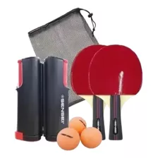 Set Kit Sensei Ping Pong Red+ Paletas +3 Pelotas Profesional