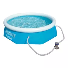 Piscina Inflable Redondo Bestway Fast Set 57268 2300l Azul