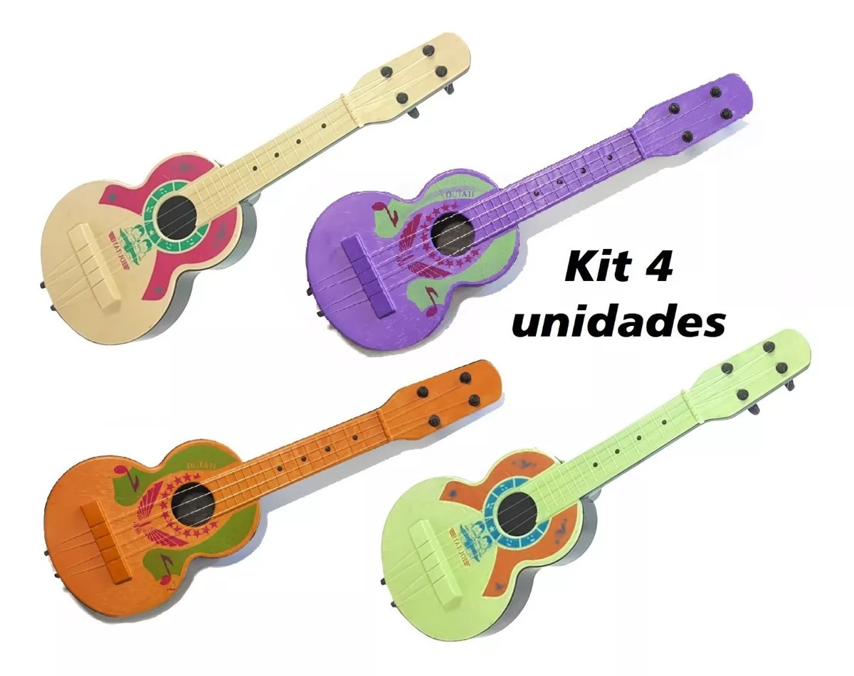 4 Violinha Infantil Plastico 4 Cordas Colorida Musical
