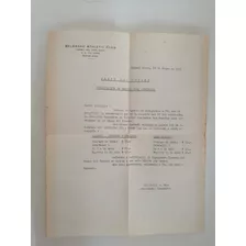 Carta Antigua - Comunicado Del Belgrano Atletic Club 1974