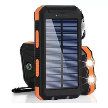 Pila Naranja Recargable Con Sol 20000 Mah Power Bank Solar