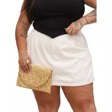 Short Saia Alfaiataria Plus Size Tendência Verão Gg Xg - Sol