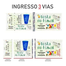 Kit 100 Ingressos Papel Moeda - 15x5cm - 2 Canhotos