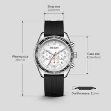 Reloj Megir Business Con Calendario Cronógrafo Para Hombre De Negocios, Color Negro