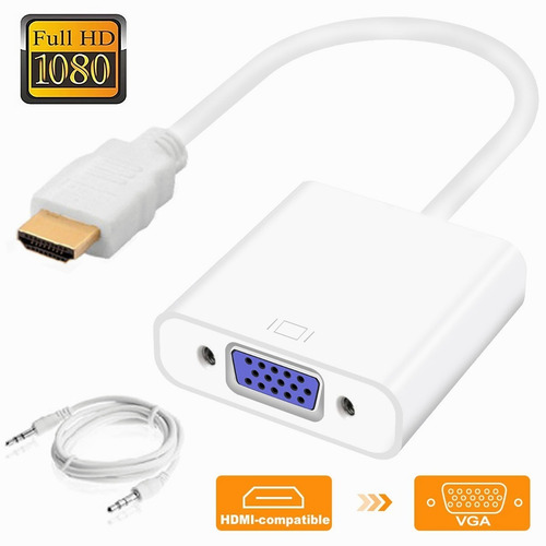 Cables Adaptador Convertidor Hd 1080p Hdmi A Vga