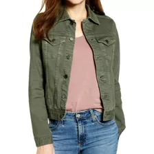 Campera Jean Elastizada Dama Verde Militar Talle Especial