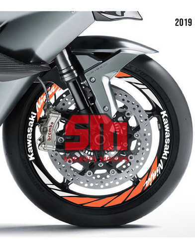 Stickers Reflejantes Y Nen Para Rin De Moto Kawasaki Ninja  Foto 7