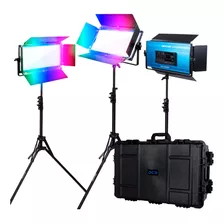 Dracast Serie X Led Rgb + Kit De 3 Luces Led Bicolor Con Es.