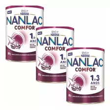 Kit Com 3 Nanlac Comfor Fórmula Infanti 1 A 3 Anos 800g